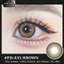 Lens mắt FD-435 Brown màu nâu vàng vân tia nổi bật, có viền, size lớn - brand LUNA EYES
