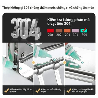 Kệ Treo Khăn Tắm Chất Liệu INOX SUS304 lắp đặt khoan tường, Giá vắt khăn phòng tắm đa năng tiện dụng