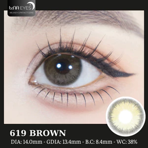 Lens mắt 619 Brown màu nâu filter viền nhám tự nhiên, size nhỏ - LUNA EYES brand
