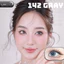 Lens mắt 142 Gray màu xám sáng vân tia, viền nhạt, size vừa - thương hiệu LUNA EYES