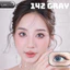 Lens mắt 142 Gray màu xám sáng vân tia, viền nhạt, size vừa - thương hiệu LUNA EYES