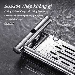 Kệ Treo Khăn Tắm Chất Liệu INOX SUS304 lắp đặt khoan tường, Giá vắt khăn phòng tắm đa năng tiện dụng