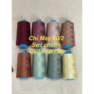 Chỉ May Công Nghiệp 40/2 5000m Cuộn Sợi Độ Bền Cao Nhiều Màu Cho Áo Khoác Quần Tây Chăn Mền Chimaymac Chimaycongnghiep