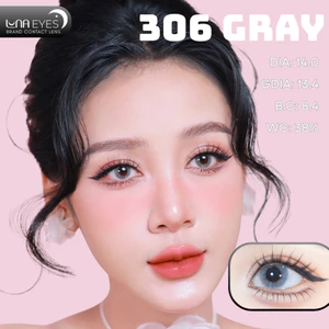 Lens mắt 306 Gray màu xám sáng không viền nổi bật, size nhỏ - LUNA EYES brand