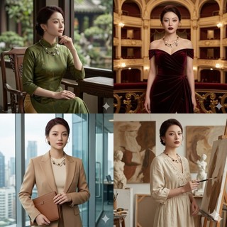 [N1128] Vòng Cổ, Dây Chuyền, Mix Ngọc Nhân Tạo Kem Xám Vàng Và Đá Mắt Hổ Tự Nhiên - DAISYN