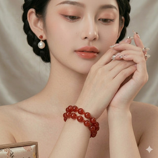 [N1149] Vòng Tay Ngọc Trai Đá Nhân Tạo Màu Đỏ Thanh Lịch, Sang Trọng - DAISYN