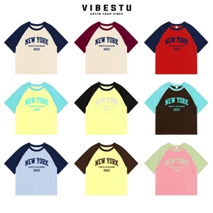Áo Thun Raglan "New York" Local Brand VIBESTU Áo Thun Boxy Form Rộng Unisex 250Gsm 100% Cotton