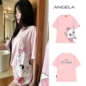 （Giao hàng 24h）Angela Áo Thun Mèo Marie 3307 Form Rộng Localbrand Oversize Unisex Vải Cotton 75% Nam Nữ Mặc Đẹp