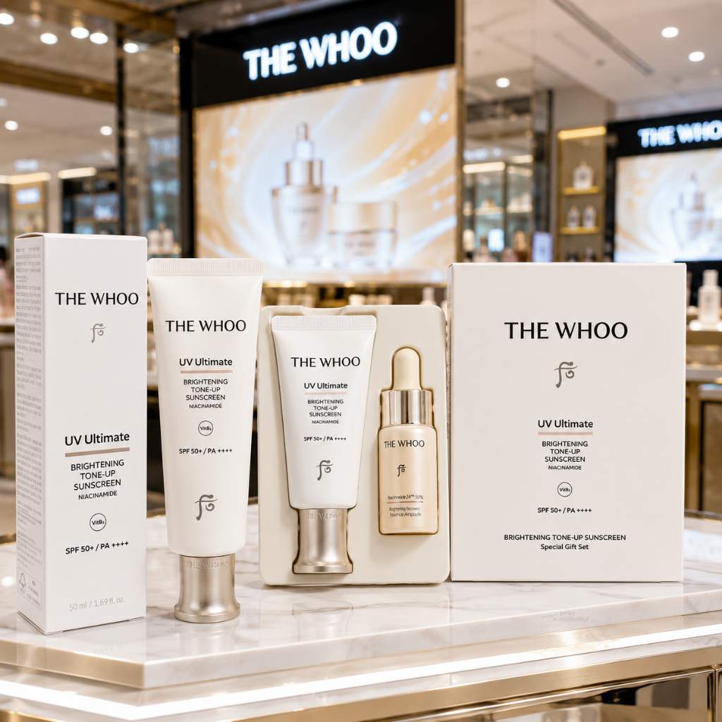 H1.Sét kem chống nắng whoo trắng UV MẪU MỚI 50ml + 25ml hỗ trợ dưỡng trắng nâng tone