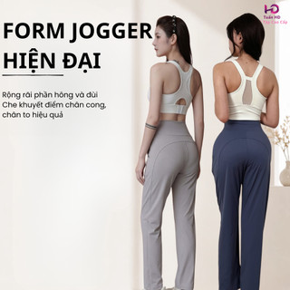 [J2519] Quần jogger thể thao nữ chất thun Poly mềm mịn co giãn 4 chiều, tôn dáng, thoải mái vận động