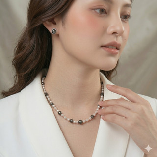 [N1064] Vòng Cổ Dây Chuyền Ngọc, Chuỗi Hạt Ngọc Trai Nhân Tạo Trắng Xanh, Sang Trọng Cho Nữ - DAISYN
