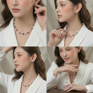 [N1064] Vòng Cổ Dây Chuyền Ngọc, Chuỗi Hạt Ngọc Trai Nhân Tạo Trắng Xanh, Sang Trọng Cho Nữ - DAISYN