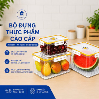 Bộ 3 hộp nhựa đựng thực phẩm Việt Nhật chất liệu nhựa trong chịu nhiệt tốt, chất lượng cao