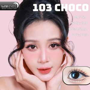 Lens mắt AL-103 Choco màu nâu nhạt viền socola tự nhiên, size nhỏ - thương hiệu LUNA EYES