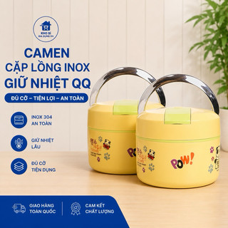 Camen Cặp lồng cơm inox giữ nhiệt QQ đủ cỡ, giữ đồ tiện lợi, giữ nhiệt tốt, cao cấp