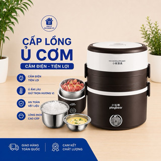 Hộp cơm, cặp lồng ủ cơm cắm điện 3 tầng, có thể tự hâm nóng trong cặp lồng, bền đẹp