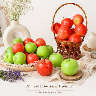 Táo Tròn Giả Cao Cấp Trang Trí | Trái Cây Giả Nhựa Foam Giống Thật Decor Quán Cà Phê Khách Sạn
