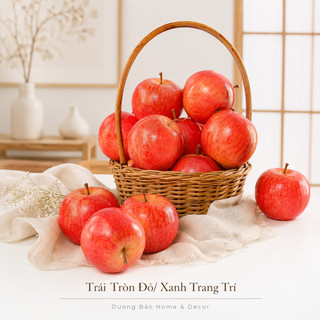 Táo Tròn Giả Cao Cấp Trang Trí | Trái Cây Giả Nhựa Foam Giống Thật Decor Quán Cà Phê Khách Sạn