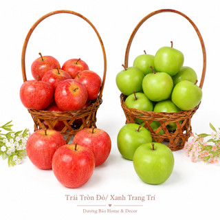 Táo Tròn Giả Cao Cấp Trang Trí | Trái Cây Giả Nhựa Foam Giống Thật Decor Quán Cà Phê Khách Sạn