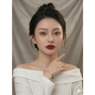 [N1099] Vòng Tay Ngọc Trai Đá Lớn Nhân Tạo Mix Hồng - Xanh, Sang Trọng, Móc Cài Chắc Chắn - DAISYN.