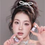 Lens mắt E35 Pink màu hồng mix chấm sáng long lanh tự nhiên, size vừa - brand LUNA EYES