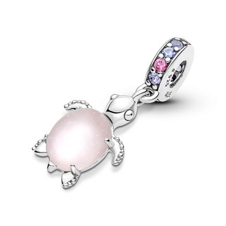 Charm Bạc Pandora Thủy Tinh Murano Hình Rùa Màu Hồng - Murano Glass Pink Sea Turtle Dangle Charm