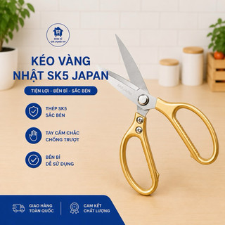 Kéo vàng nhật SK5 JAPAN cắt gà đa năng và cắt đồ dùng siêu bền, không gỉ, dày dặn chắc chắn