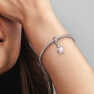 Charm Bạc Pandora Thủy Tinh Murano Hình Rùa Màu Hồng - Murano Glass Pink Sea Turtle Dangle Charm