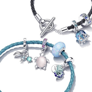 Charm Bạc Pandora Thủy Tinh Murano Hình Rùa Màu Hồng - Murano Glass Pink Sea Turtle Dangle Charm