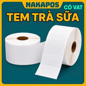 Tem trà sữa 50x30mm 40x30 nhãn dán ly cốc 5x3 in mã vạch 30x50 giấy nhiệt 50*30 30x40 Decal nhiệt 50x30 giấy in nhiệt