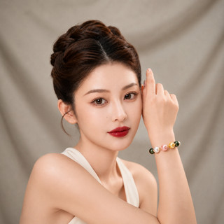 [N1077] Vòng Tay, Chuỗi Hạt Đá Ngọc Trai Nhân Tạo Mix Vàng Trắng Xanh, Sang Trọng Cho Nữ - DAISYN