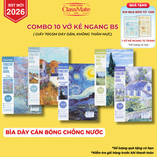 [TẶNG VỞ ĐƠN 150K] Combo 10 Vở Kẻ Ngang 80/120/ 200Trang CLASSMATE Bìa Dày Chống Nước Giấy 70gsm Dày Dặn Không Thấm