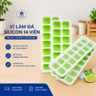 14 Lưới Đá Khay Khuôn Silicon Vuông Đá Khay Khuôn Làm Đá Viên Không Độc Hại, Đá Khối