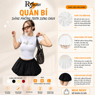 Quần SHORT BÍ NGÔ 2 Lớp Lưng Thun Co Giãn Chất Kate Mềm Mịn, Quần Đùi Nữ Kiểu Phồng Bồng QU03 RUSY