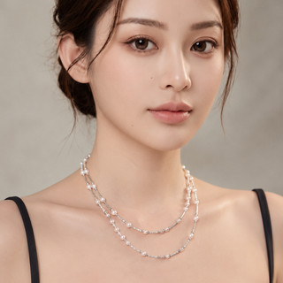 [N1065] Vòng Cổ Dây Chuyền Ngọc, Chuỗi Hạt Ngọc Trai Nhân Tạo Trắng Hồng, Sang Trọng Cho Nữ - DAISYN