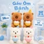 Gấu Bông Capybara 25cm, Đội Mũ Ôm Bánh Sinh Nhật, Lông Mịn, Món Quà Tặng Sinh Nhật Ý Nghĩa