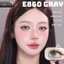 Lens mắt E860 Gray màu xám sữa anime viền đen, size to - thương hiệu LUNA EYES