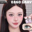 Lens mắt E860 Gray màu xám sữa anime viền đen, size to - thương hiệu LUNA EYES