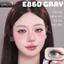 Lens mắt E860 Gray màu xám sữa anime viền đen, size to - thương hiệu LUNA EYES