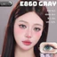 Lens mắt E860 Gray màu xám sữa anime viền đen, size to - thương hiệu LUNA EYES