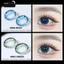 Lens mắt LUNA EYES 062 Blue màu xanh vân tia mắt mèo, viền đen nổi bật, size lớn