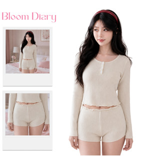 Set Bộ Đồ Mặc Nhà Nữ Áo Tay Dài Cổ Trụ Tanktop Và Quần Short Chất Tổ Ong Cotton Mềm Mịn, Bộ Đồ Ngủ Nữ Năng Động - BD018