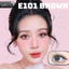 Lens mắt E101 Pink màu hồng mix họa tiết ngôi sao nổi bật, size vừa - brand LUNA EYES