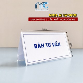 (Xuất hoá đơn VAT) Combo 2 Bảng tên mica để bàn chữ A, Bảng chức danh mica chữ A, Kê chữ A trong suốt 2 mặt