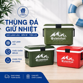 Thùng đá giữ nhiệt, Phích đá vuông 13L,16L,24L,38L,60L nhựa Việt Nhật, giữ nhiệt lâu, an toàn