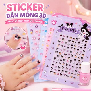 Sticker Dán Móng 3D Cho Bé Hoạ Tiết Hoạt Hình Dễ Thương Decal Dán Móng Tự Dán Mini Dập Nổi Dán Móng Nghệ Thuật Cho Bé