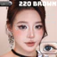 Lens mắt FB-220 Brown màu nâu trơn tự nhiên, viền xanh, size nhỏ - thương hiệu LUNA EYES