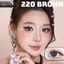 Lens mắt FB-220 Brown màu nâu trơn tự nhiên, viền xanh, size nhỏ - thương hiệu LUNA EYES