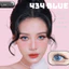 Lens mắt 434 Blue màu xanh nhám có viền nổi bật, size nhỏ - thương hiệu LUNA EYES