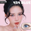 Lens mắt 434 Blue màu xanh nhám có viền nổi bật, size nhỏ - thương hiệu LUNA EYES